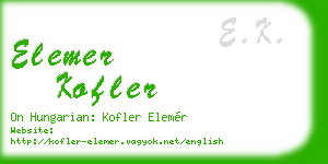 elemer kofler business card